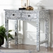 bali & pari Diata Coastal Black and White Mother of Pearl Capiz Shell 2-Drawer Console Table - BSOF242-FT12-Console Table