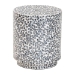 bali & pari Marilla Coastal Black and White Mother of Pearl Capiz Shell Ottoman Footstool