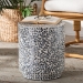 bali & pari Marilla Coastal Black and White Mother of Pearl Capiz Shell Ottoman Footstool - BSOF242-FT14-Stool