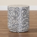 bali & pari Marilla Coastal Black and White Mother of Pearl Capiz Shell Ottoman Footstool - BSOF242-FT14-Stool