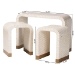 bali & pari Carlyn Coastal Beige and White Mother of Pearl Capiz Shell 3-Piece Accent Table Set - BSOF242-FT19-3PC-Table Set