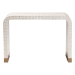 bali & pari Carlyn Coastal Beige and White Mother of Pearl Capiz Shell Console Table - BSOF242-FT19-Console Table