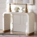 bali & pari Carlyn Coastal Beige and White Mother of Pearl Capiz Shell Console Table - BSOF242-FT19-Console Table
