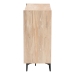Baxton Studio Malcolm Mid-Century Modern Oak Brown Wood Shoe Cabinet with Flipper Doors - BSOFP-2405-5005B-Natural/Black-Shoe Cabinet