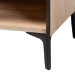 Baxton Studio Malcolm Mid-Century Modern Oak Brown Wood Shoe Cabinet with Flipper Doors - BSOFP-2405-5005B-Natural/Black-Shoe Cabinet