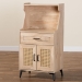 Baxton Studio Pavone Mid-Century Modern Oak Brown Wood Kitchen Cabinet - BSOFP-2402-2001B-Natural/Black-Kitchen Cabinet