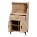 Baxton Studio Pavone Mid-Century Modern Oak Brown Wood Kitchen Cabinet - BSOFP-2402-2001B-Natural/Black-Kitchen Cabinet