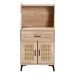 Baxton Studio Pavone Mid-Century Modern Oak Brown Wood Kitchen Cabinet - BSOFP-2402-2001B-Natural/Black-Kitchen Cabinet