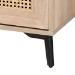 Baxton Studio Pavone Mid-Century Modern Oak Brown Wood Kitchen Cabinet - BSOFP-2402-2001B-Natural/Black-Kitchen Cabinet