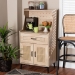 Baxton Studio Pavone Mid-Century Modern Oak Brown Wood Kitchen Cabinet - BSOFP-2402-2001B-Natural/Black-Kitchen Cabinet