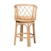 bali & pari Ayu Bohemian Light Honey Rattan Swivel Counter Stool - BSOAYU-Natural Rattan-CS