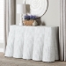 bali & pari Palm Bohemian White Scallop Rattan Console Table - BSOPalm-White Rattan-Console Table