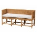 bali & pari Seranay Bohemian Scallop Light Honey Rattan Accent Bench