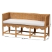 bali & pari Seranay Bohemian Scallop Light Honey Rattan Accent Bench - BSOPalm Short-Natural Rattan-Bench