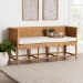 bali & pari Seranay Bohemian Scallop Light Honey Rattan Accent Bench - BSOPalm Short-Natural Rattan-Bench