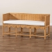 bali & pari Seranay Bohemian Scallop Light Honey Rattan Accent Bench - BSOPalm Short-Natural Rattan-Bench