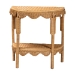 bali & pari Paisley Bohemian Scallop Light Honey Rattan Console Table