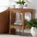 bali & pari Paisley Bohemian Scallop Light Honey Rattan Console Table - BSOPalm Short-Natural Rattan-Console Table