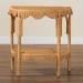 bali & pari Paisley Bohemian Scallop Light Honey Rattan Console Table - BSOPalm Short-Natural Rattan-Console Table