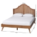 Baxton Studio Alecia Mid-Century Ash Walnut Wood Queen Size Platform Bed - BSOMG9780-1/9704-Queen