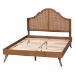 Baxton Studio Alecia Mid-Century Ash Walnut Wood Queen Size Platform Bed - BSOMG9780-1/9704-Queen