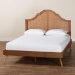 Baxton Studio Alecia Mid-Century Ash Walnut Wood Queen Size Platform Bed - BSOMG9780-1/9704-Queen
