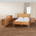 Baxton Studio Jenn Golden Brown Wood Japandi 5-Piece Queen Size Bedroom Set with Distressed-Finished Rattan - BSOJenn-Distressed/NT Oak-Queen 5PC Bedroom Set
