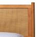 Baxton Studio Jenn Golden Brown Wood Japandi 5-Piece Queen Size Bedroom Set with Distressed-Finished Rattan - BSOJenn-Distressed/NT Oak-Queen 5PC Bedroom Set