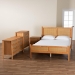 Baxton Studio Jenn Golden Brown Wood Japandi 4-Piece Queen Size Bedroom Set with Distressed-Finished Rattan - BSOJenn-Distressed/NT Oak-Queen 4PC Bedroom Set
