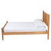 Baxton Studio Jenn Golden Brown Wood Japandi Queen Size Platform Bed with Distressed-Finished Rattan - BSOMG0224-1-5703R Rattan/NTOak1203-Queen