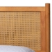 Baxton Studio Jenn Golden Brown Wood Japandi Queen Size Platform Bed with Distressed-Finished Rattan - BSOMG0224-1-5703R Rattan/NTOak1203-Queen