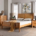 Baxton Studio Jenn Golden Brown Wood Japandi Queen Size Platform Bed with Distressed-Finished Rattan - BSOMG0224-1-5703R Rattan/NTOak1203-Queen