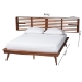 Baxton Studio Elvina Mid-Century Transitional Ash Walnut Wood Queen Size Platform Bed with Built-In Shelves - BSOMG0228-AshWalnut-Queen
