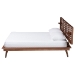 Baxton Studio Elvina Mid-Century Transitional Ash Walnut Wood Queen Size Platform Bed with Built-In Shelves - BSOMG0228-AshWalnut-Queen