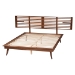 Baxton Studio Elvina Mid-Century Transitional Ash Walnut Wood Queen Size Platform Bed with Built-In Shelves - BSOMG0228-AshWalnut-Queen