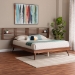 Baxton Studio Elvina Mid-Century Transitional Ash Walnut Wood Queen Size Platform Bed with Built-In Shelves - BSOMG0228-AshWalnut-Queen