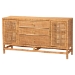 bali & pari Vivan Bohemian Honey Rattan and Mahogany Wood 3-Drawer Storage Cabinet