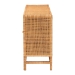 bali & pari Vivan Bohemian Honey Rattan and Mahogany Wood 3-Drawer Storage Cabinet - BSOVivan-SV2089-Natural-Rattan-Cabinet