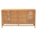 bali & pari Vivan Bohemian Honey Rattan and Mahogany Wood 3-Drawer Storage Cabinet - BSOVivan-SV2089-Natural-Rattan-Cabinet