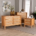 Baxton Studio Jenn Golden Brown Wood Japandi 3-Piece Storage Set with Distressed-Finished Rattan - BSOAdalyn-Distressed/NT Oak-3PC Storage Set