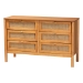 Baxton Studio Jenn Golden Brown Wood Japandi 6-Drawer Dresser with Distressed-Finished Rattan
