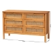 Baxton Studio Jenn Golden Brown Wood Japandi 6-Drawer Dresser with Distressed-Finished Rattan - BSOMG9006-5703R Rattan/NTOak1203-6D-Dresser