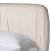 Baxton Studio Emsley Luxe Ivory Pleated Velvet Queen Size Platform Bed - BSOBBT61217-Ivory/Walnut-Queen