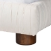 Baxton Studio Emsley Luxe Ivory Pleated Velvet Queen Size Platform Bed - BSOBBT61217-Ivory/Walnut-Queen