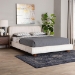 Baxton Studio Emsley Luxe Ivory Pleated Velvet Queen Size Platform Bed - BSOBBT61217-Ivory/Walnut-Queen