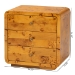 bali & pari Netra Modern and Contemporary Natural Real Burl Wood 3-Drawer Nightstand - BSOKL-1569-Natural Burl Op1-Ebony-3DW-NS-BOXED