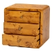 bali & pari Netra Modern and Contemporary Natural Real Burl Wood 3-Drawer Nightstand - BSOKL-1569-Natural Burl Op1-Ebony-3DW-NS-BOXED