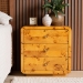 bali & pari Netra Modern and Contemporary Natural Real Burl Wood 3-Drawer Nightstand - BSOKL-1569-Natural Burl Op1-Ebony-3DW-NS-BOXED