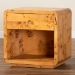 bali & pari Netra Modern and Contemporary Natural Real Burl Wood 1-Drawer Nightstand - BSOKL-1570-Natural Burl Op1-Ebony-NS-BOXED