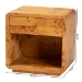 bali & pari Netra Modern and Contemporary Natural Real Burl Wood 1-Drawer Nightstand - BSOKL-1570-Natural Burl Op1-Ebony-NS-BOXED
